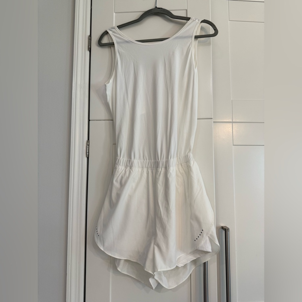 Halara White Athletic Romper / Jumpsuit with Built-In Shorts | Size S